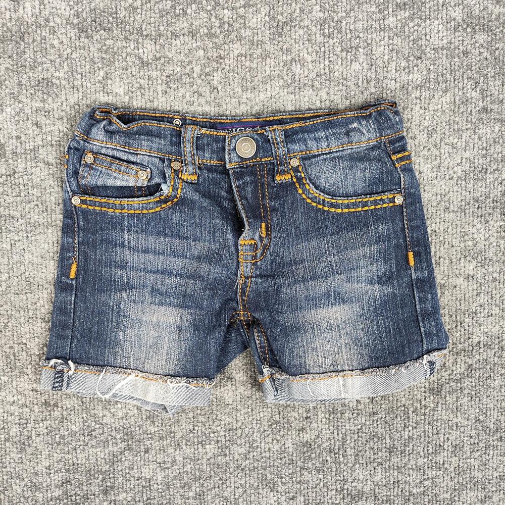 Vigoss Shorts Girls 6 Blue Denim Cutoff Butterfly Pocket Stretch Jean Shorts